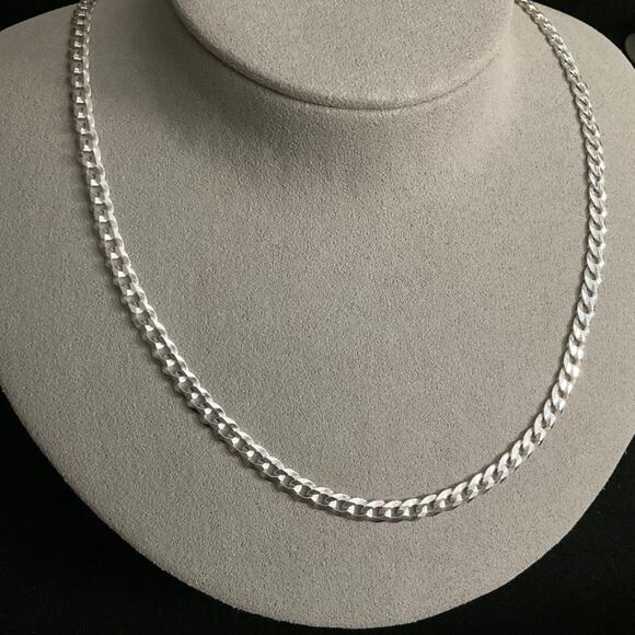 SOLID 24in Cuban Link Chain 4.8mm of Solid 925 Sterling Silver~NEW - Picture 7 of 8